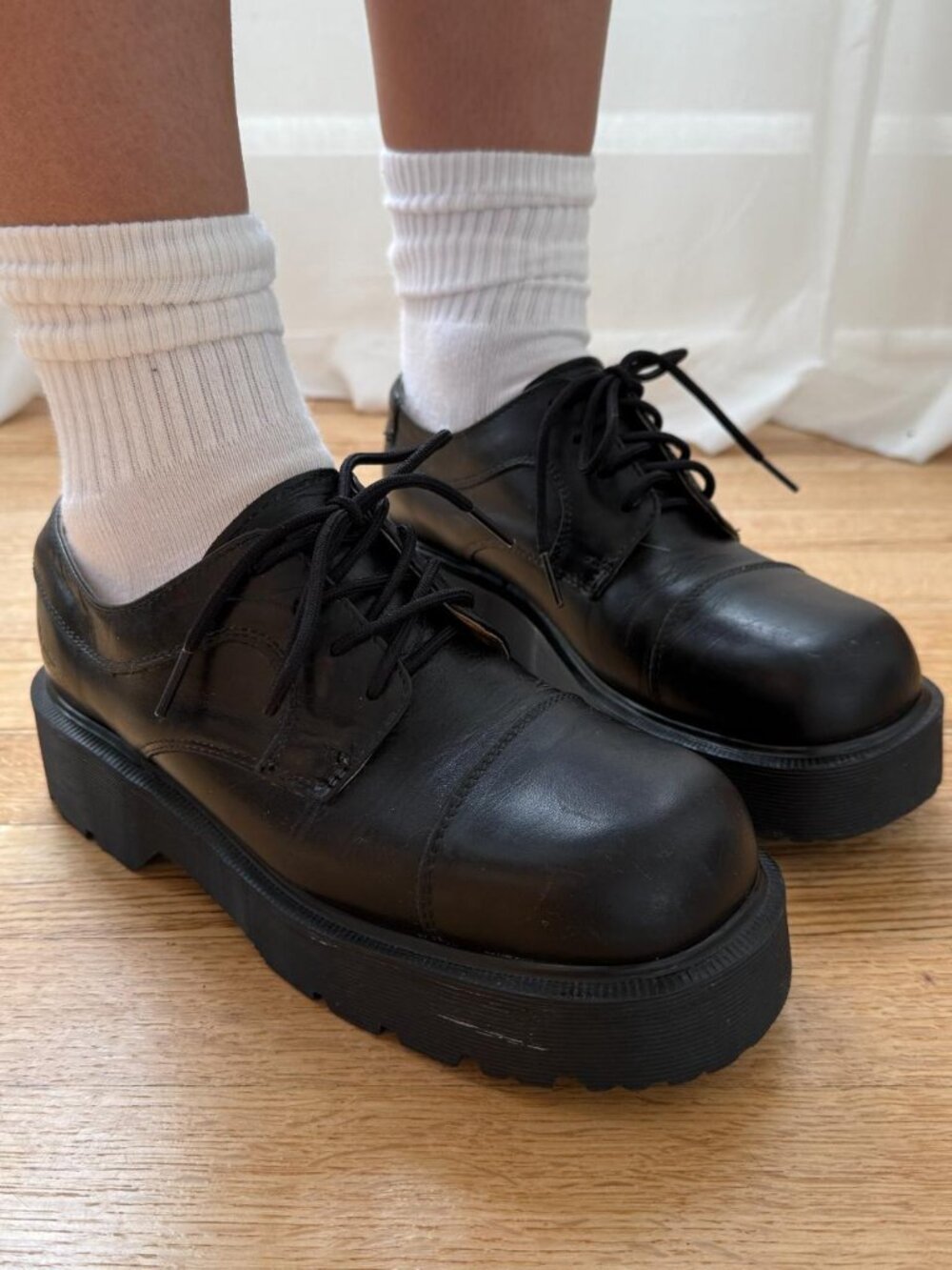 Vintage Dr. Martens Envy Quad Oxford Platforms Black Leather UK 6 - Picture 7 of 7